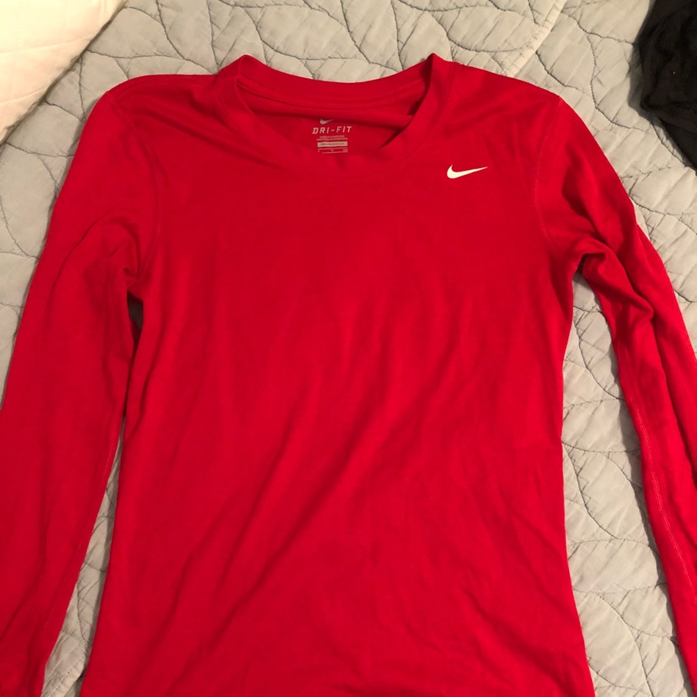 Red dry fit Nike long sleeve shirt